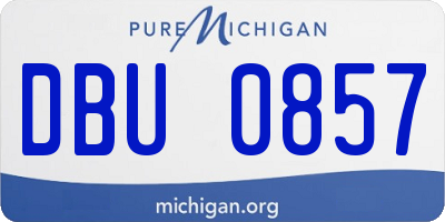 MI license plate DBU0857