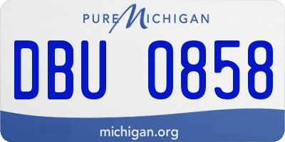 MI license plate DBU0858