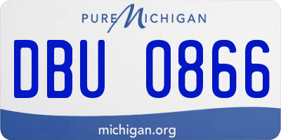 MI license plate DBU0866
