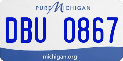 MI license plate DBU0867