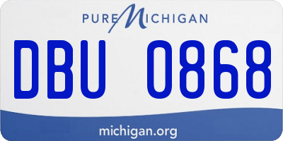 MI license plate DBU0868