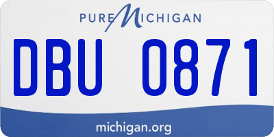 MI license plate DBU0871