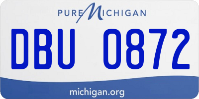 MI license plate DBU0872