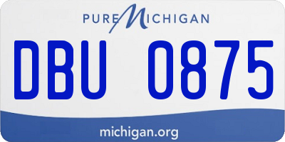 MI license plate DBU0875
