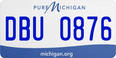 MI license plate DBU0876