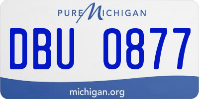 MI license plate DBU0877