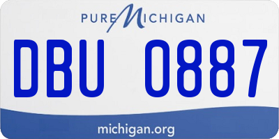 MI license plate DBU0887