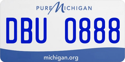 MI license plate DBU0888