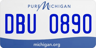 MI license plate DBU0890