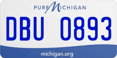 MI license plate DBU0893