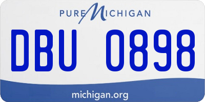 MI license plate DBU0898