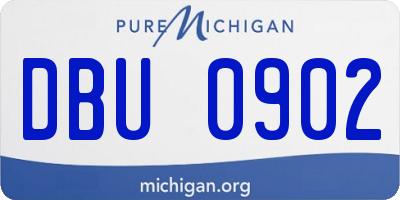 MI license plate DBU0902
