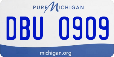 MI license plate DBU0909