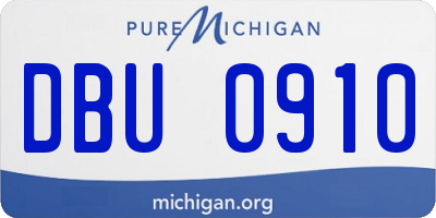 MI license plate DBU0910
