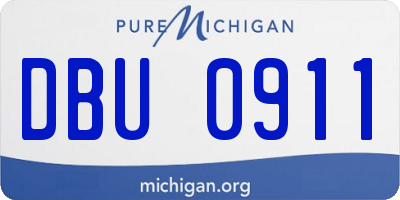 MI license plate DBU0911