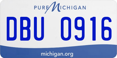 MI license plate DBU0916
