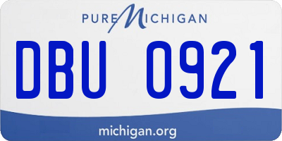 MI license plate DBU0921