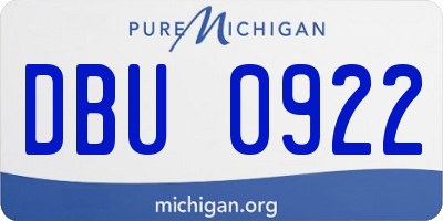 MI license plate DBU0922