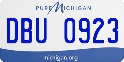 MI license plate DBU0923