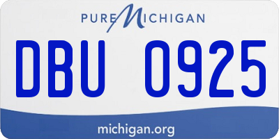 MI license plate DBU0925