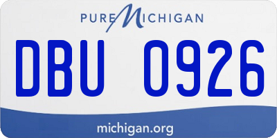 MI license plate DBU0926