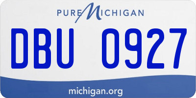 MI license plate DBU0927