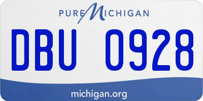 MI license plate DBU0928