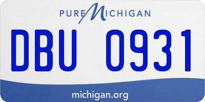 MI license plate DBU0931