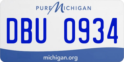 MI license plate DBU0934