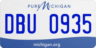 MI license plate DBU0935