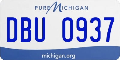 MI license plate DBU0937
