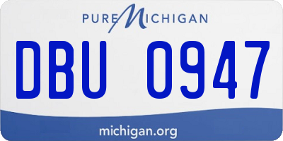 MI license plate DBU0947