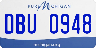 MI license plate DBU0948