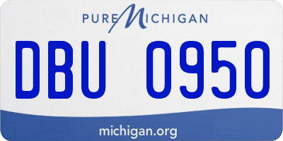 MI license plate DBU0950
