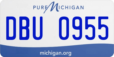MI license plate DBU0955