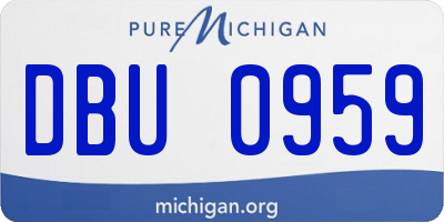 MI license plate DBU0959