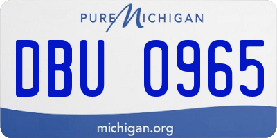 MI license plate DBU0965