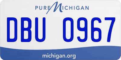MI license plate DBU0967