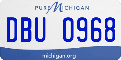 MI license plate DBU0968