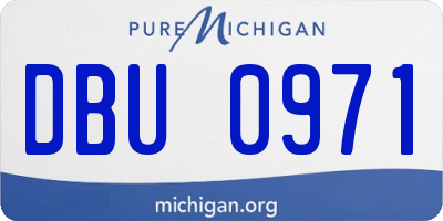 MI license plate DBU0971