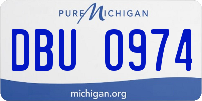 MI license plate DBU0974