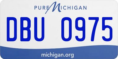 MI license plate DBU0975