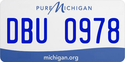 MI license plate DBU0978