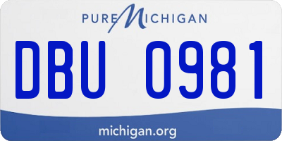MI license plate DBU0981