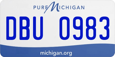 MI license plate DBU0983