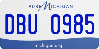 MI license plate DBU0985