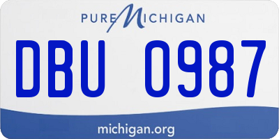 MI license plate DBU0987