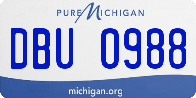 MI license plate DBU0988
