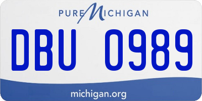 MI license plate DBU0989