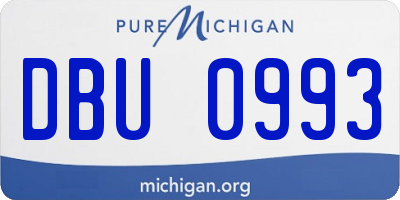 MI license plate DBU0993
